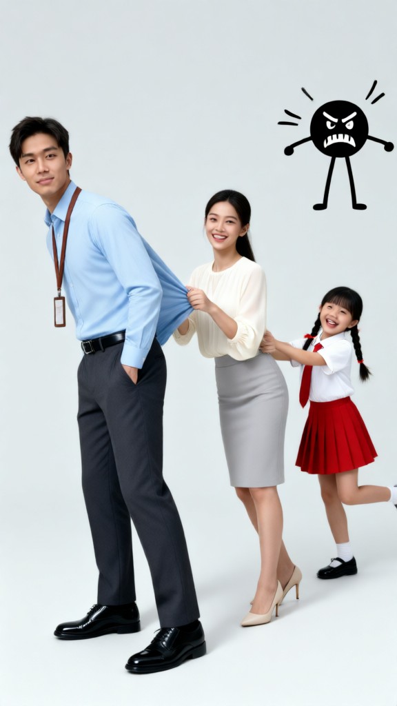 Three Cute Polices Family Portrait image