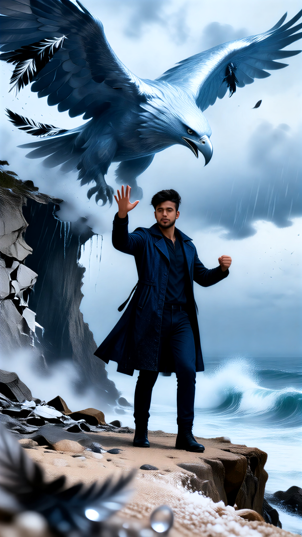 Double Exposure of Silver-Blue Storm Eagle Soul Martial Spirit image