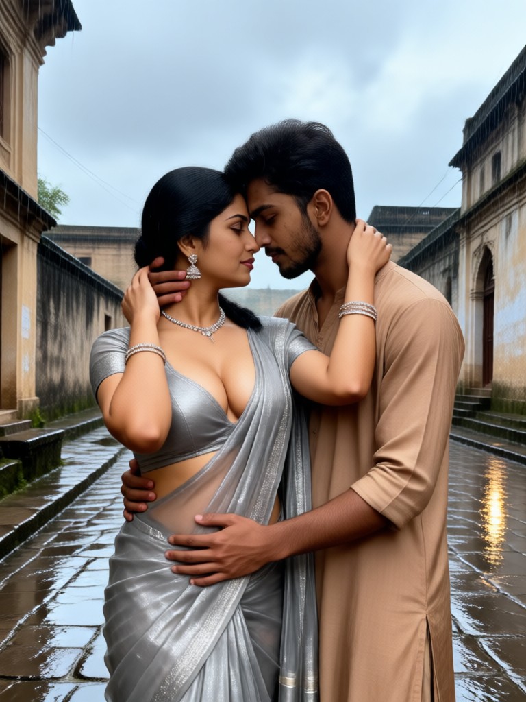 Rainy Old City Forehead Touch image