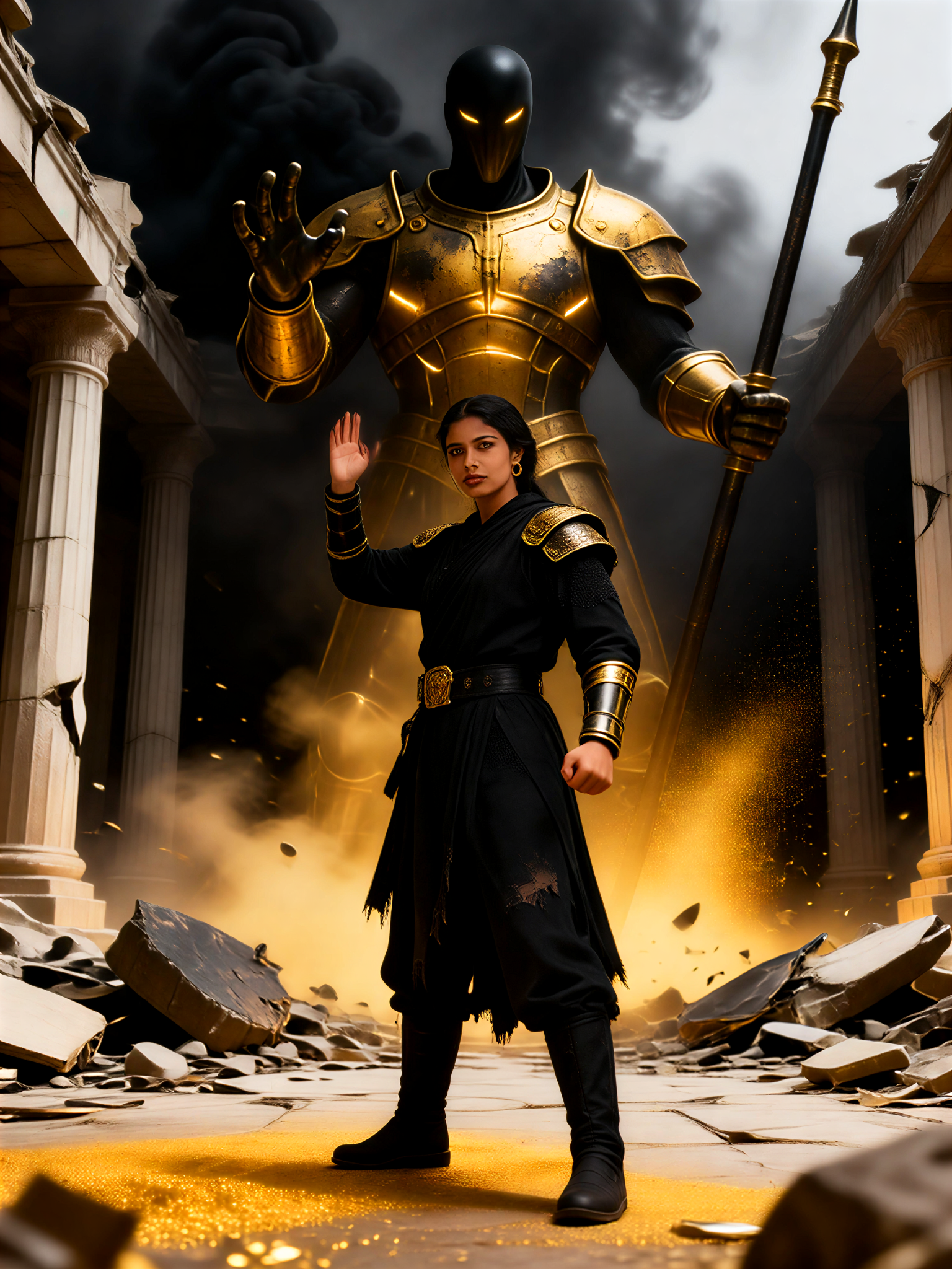 Golden Martial Soul Awakening Double Exposure image