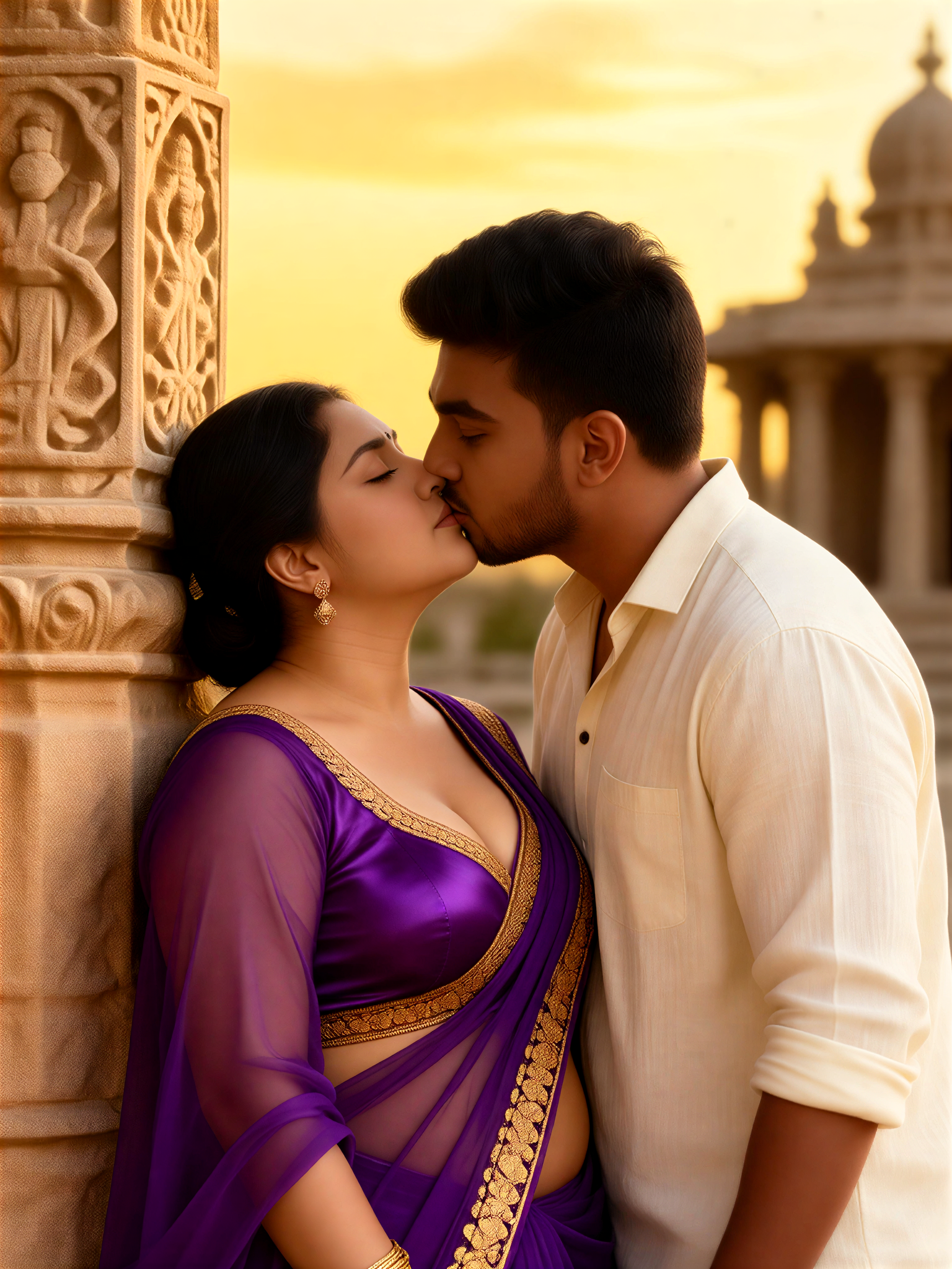 Couple Photo Pillar Kiss image