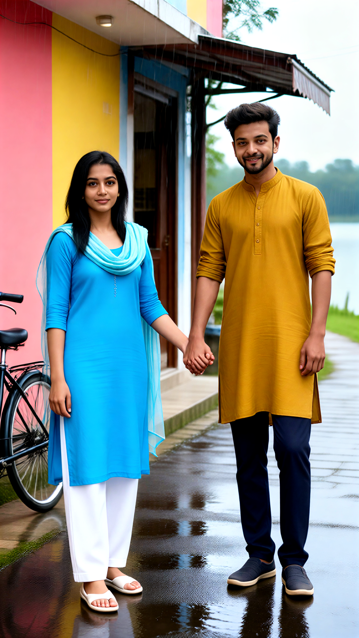 Colorful Street-style Couple Photoshoot image