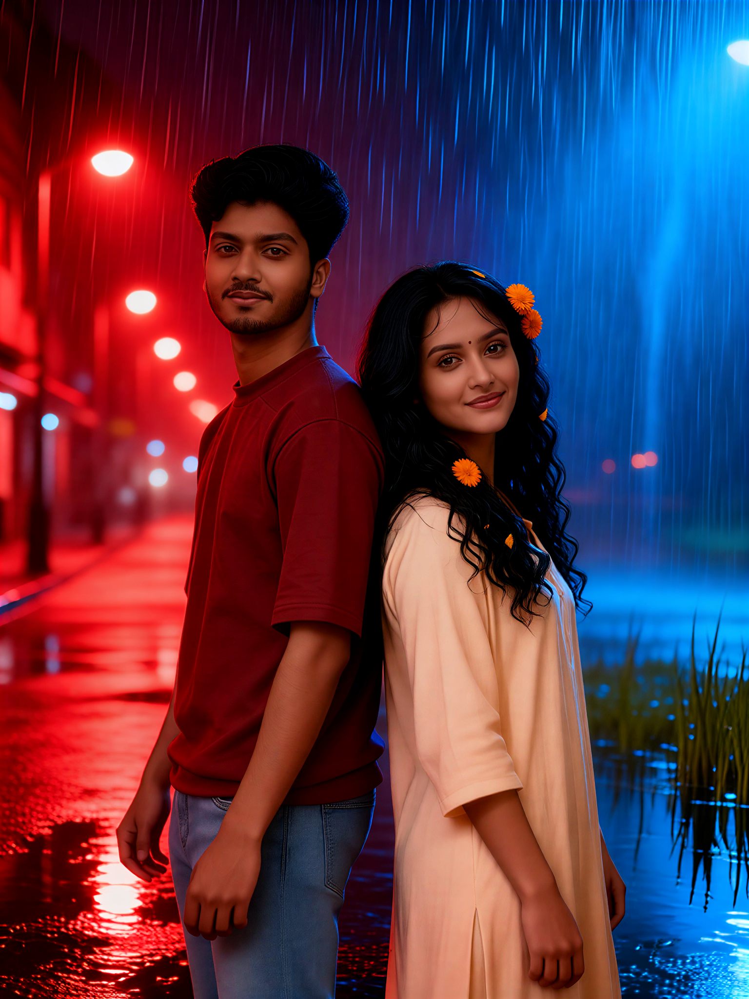 Cinematic-style couple photoshoot image