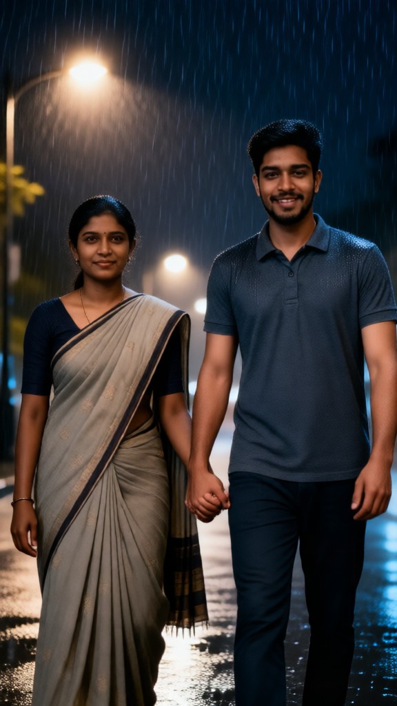 Rainy Night Couple Portrait Video image