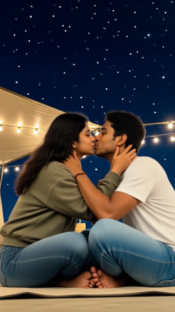 Starlit Tent Kiss image