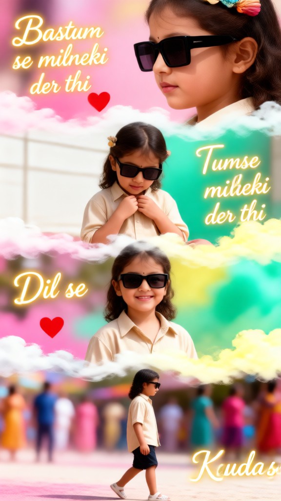Multi-layer Composition Baby Sunglasses Portrait image