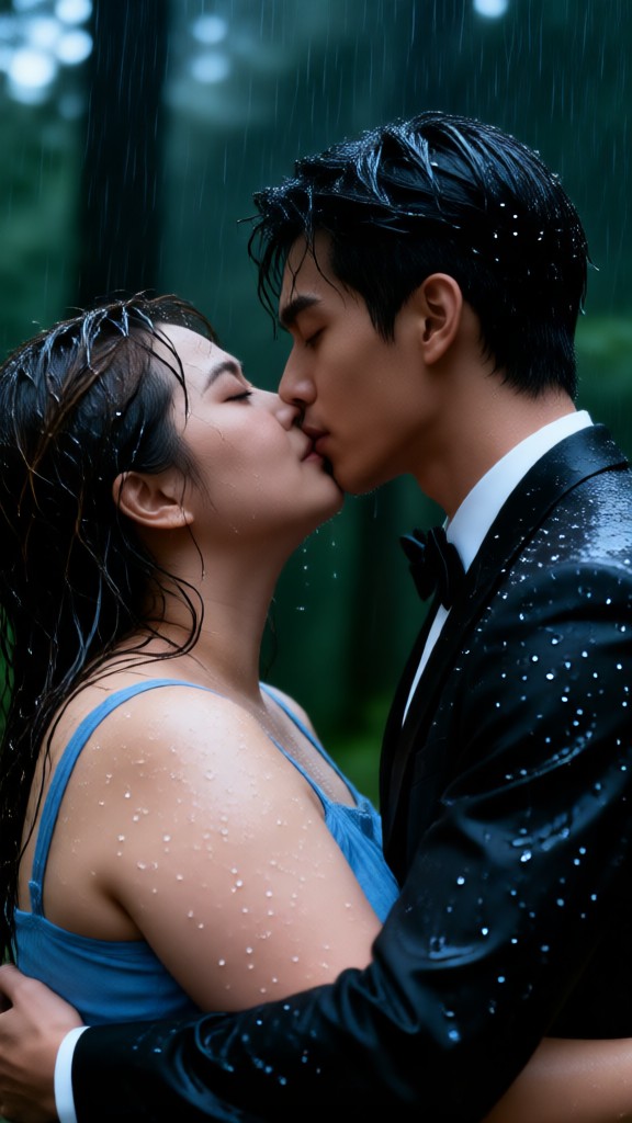 Rain kissing image