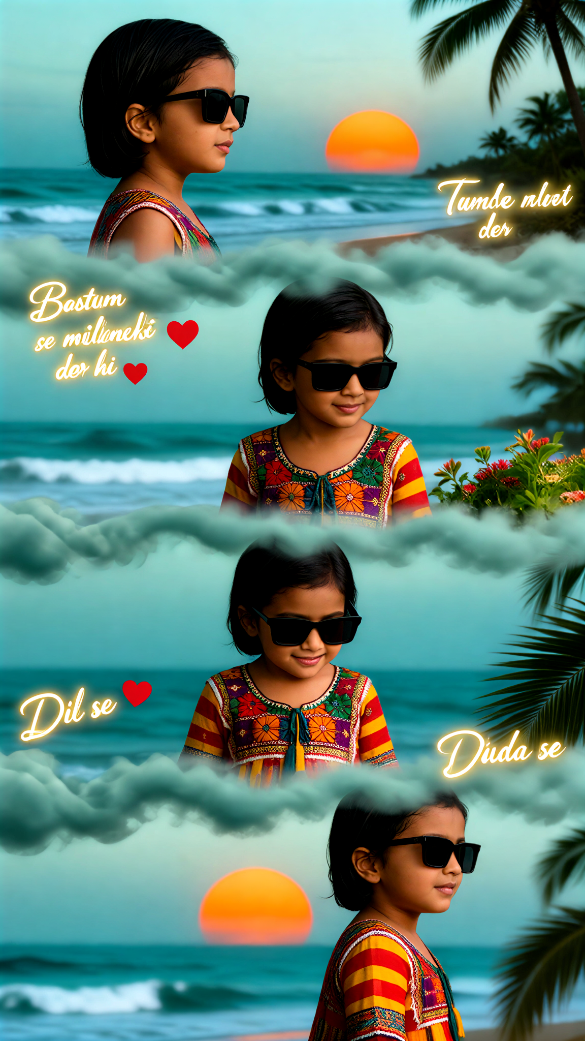 Multi-layer Composition Baby Sunglasses Portrait image