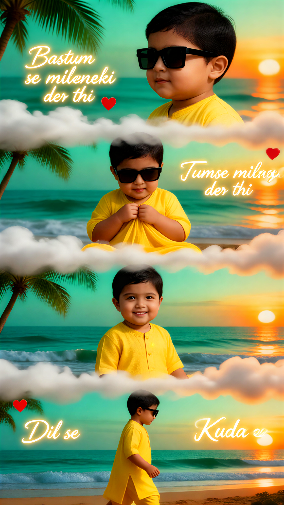 Multi-layer Composition Baby Sunglasses Portrait image