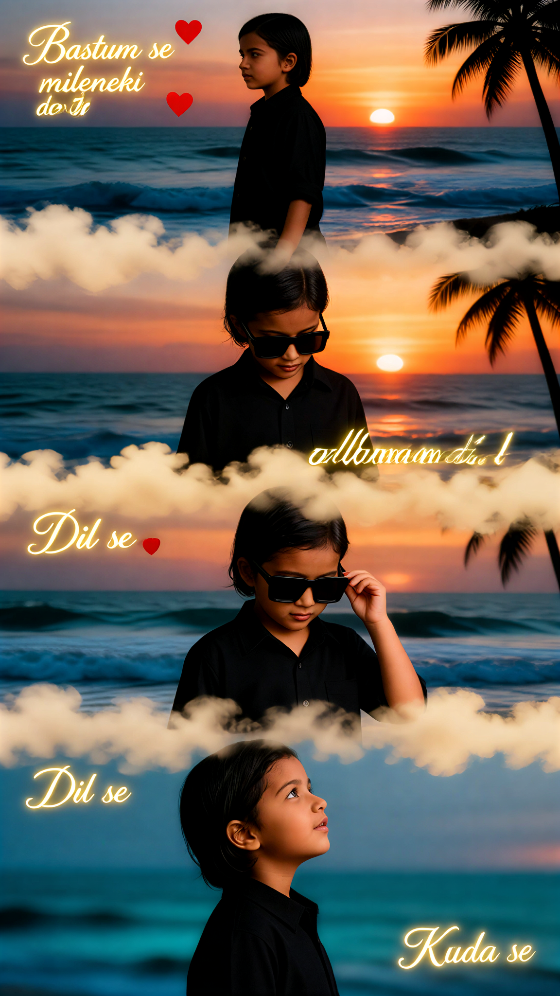 Mehrschichtige Zusammensetzung Baby Sonnenbrille Portrait image