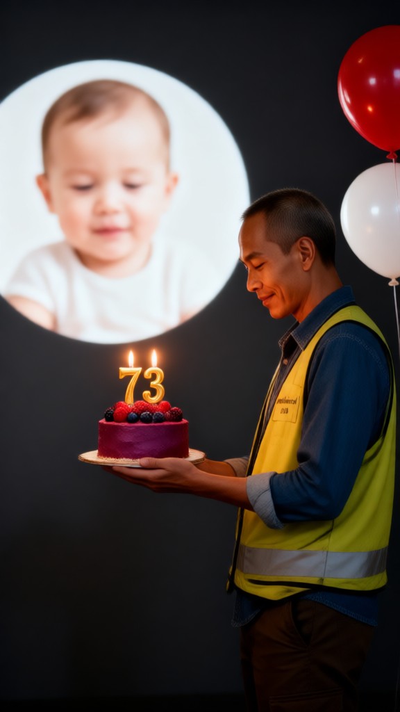 Birthday projection image
