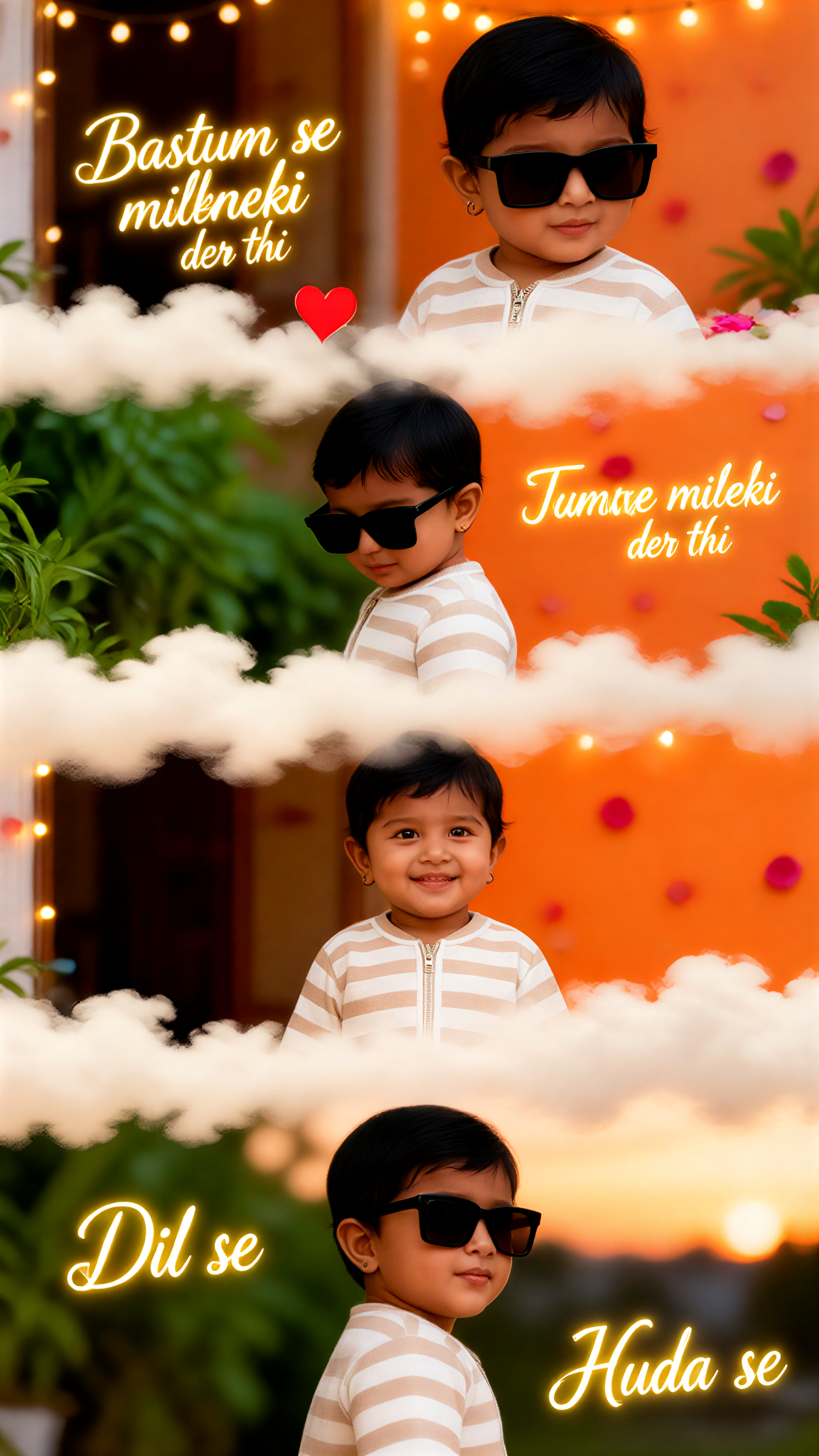 Multi-layer Composition Baby Sunglasses Portrait image