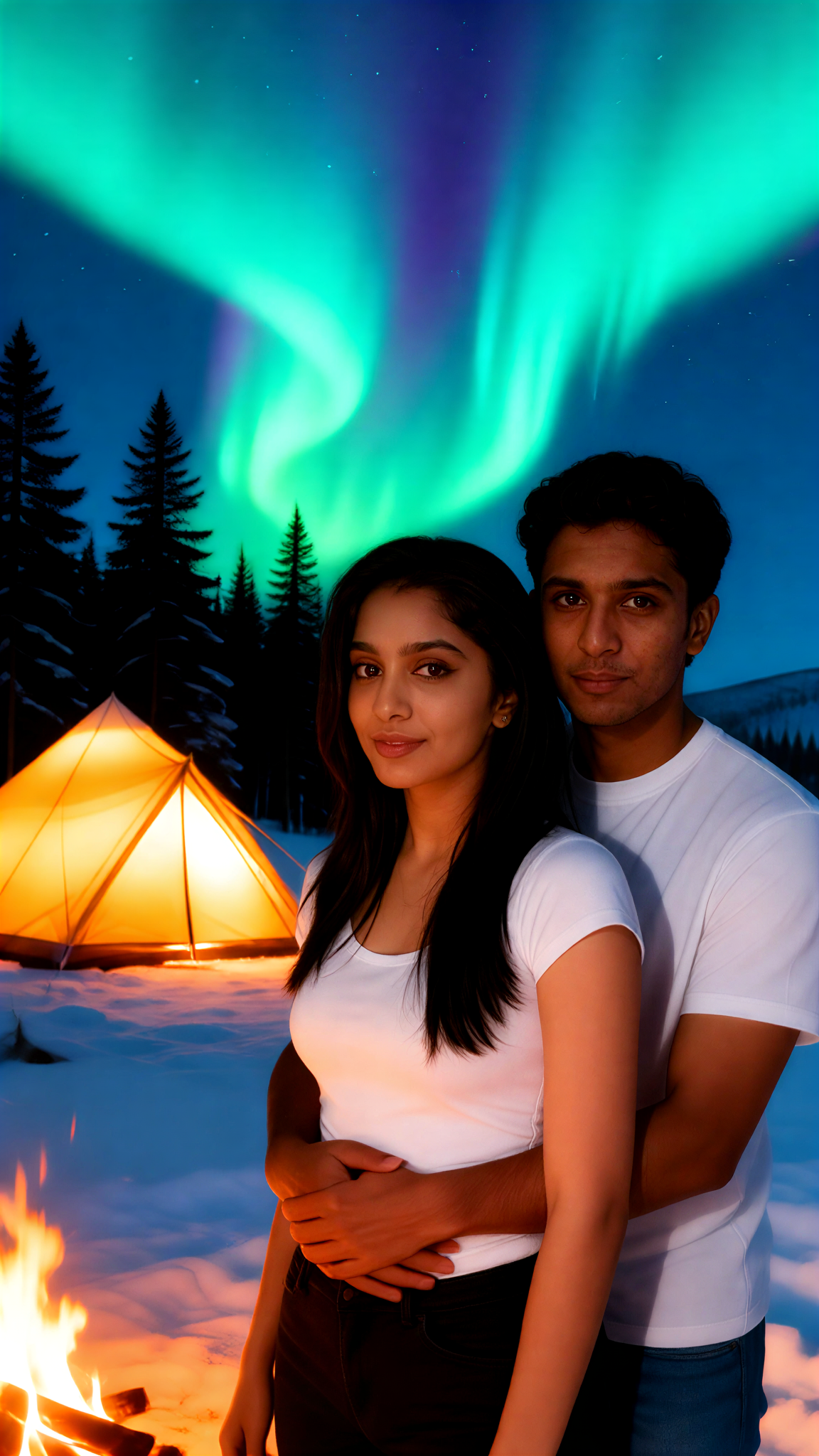 Paar Camping Fotoshooting image