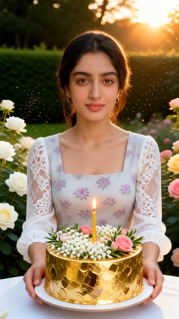 Birthday wreath blowing candles image