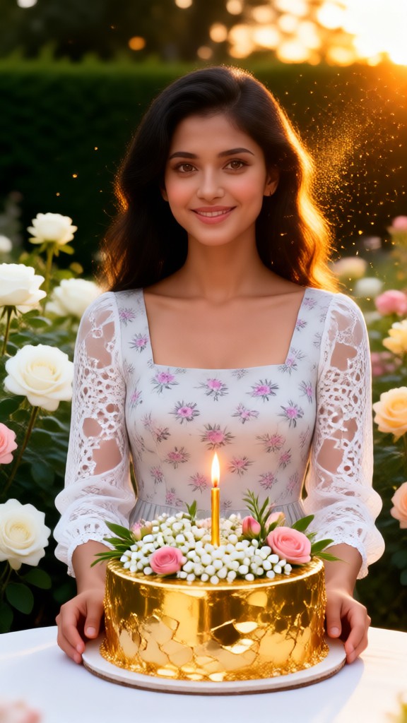 Birthday wreath blowing candles image