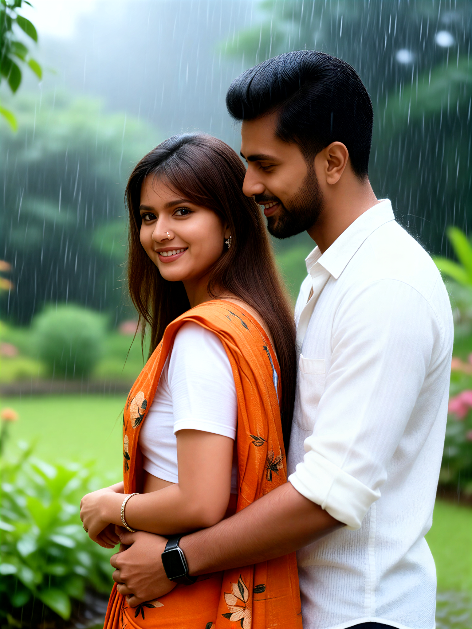 Couple Back Waist Hug image