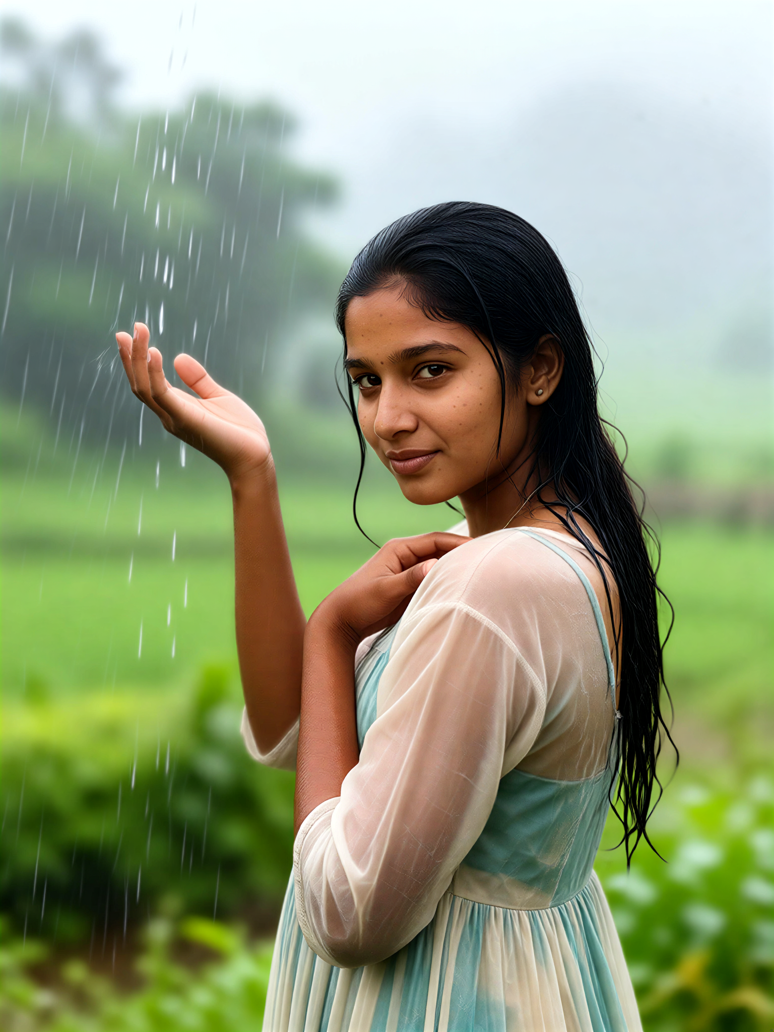 Light Dress Rain Pose image