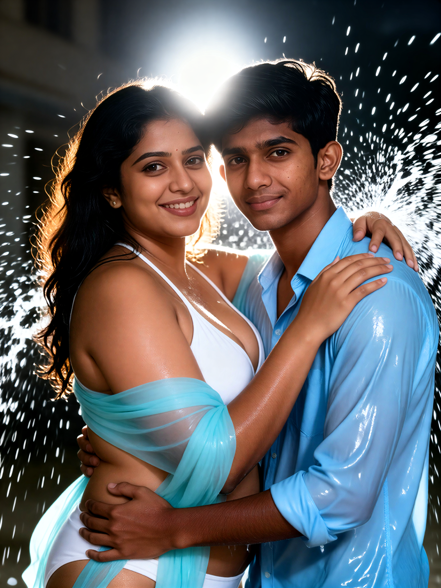 White Blue Waist Smile image