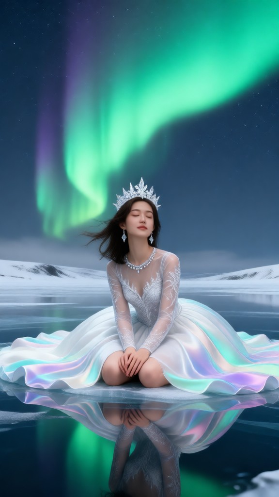 Aurora Glacier Goddess Portrait image