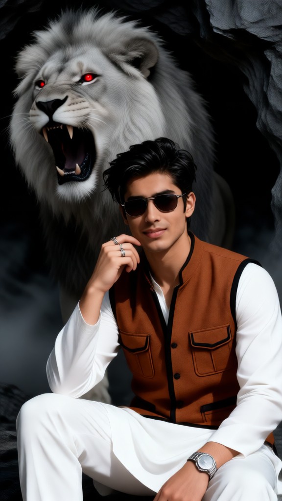 Man and beast image