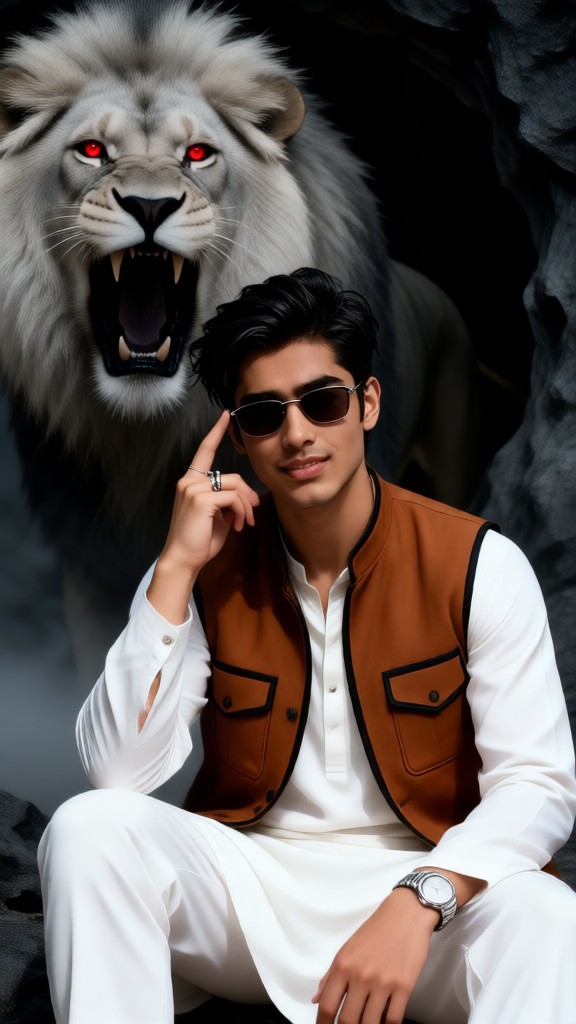 Man and beast image
