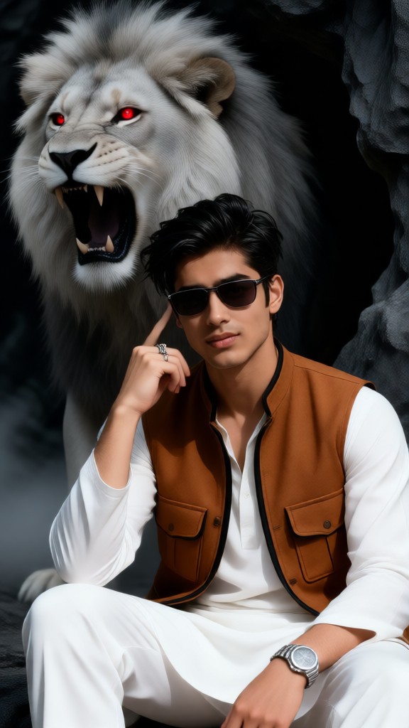 Man and beast image