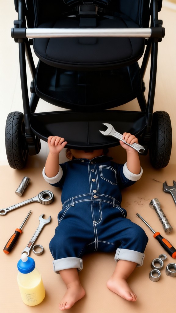 Good Baby Fixing a Little Car image