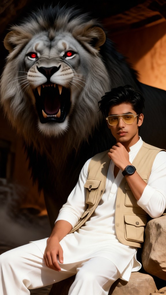 Man and beast image