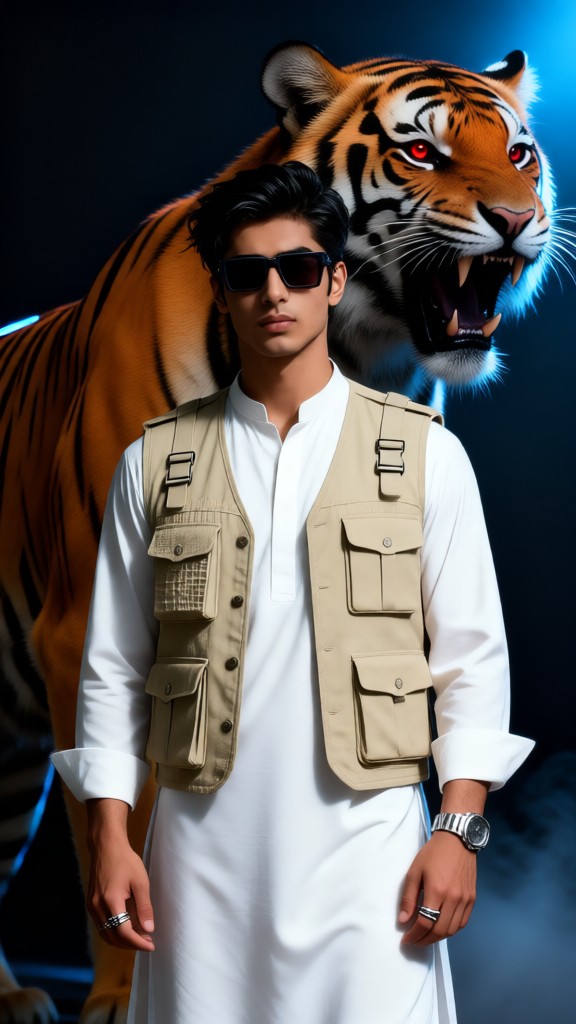 Man and beast image