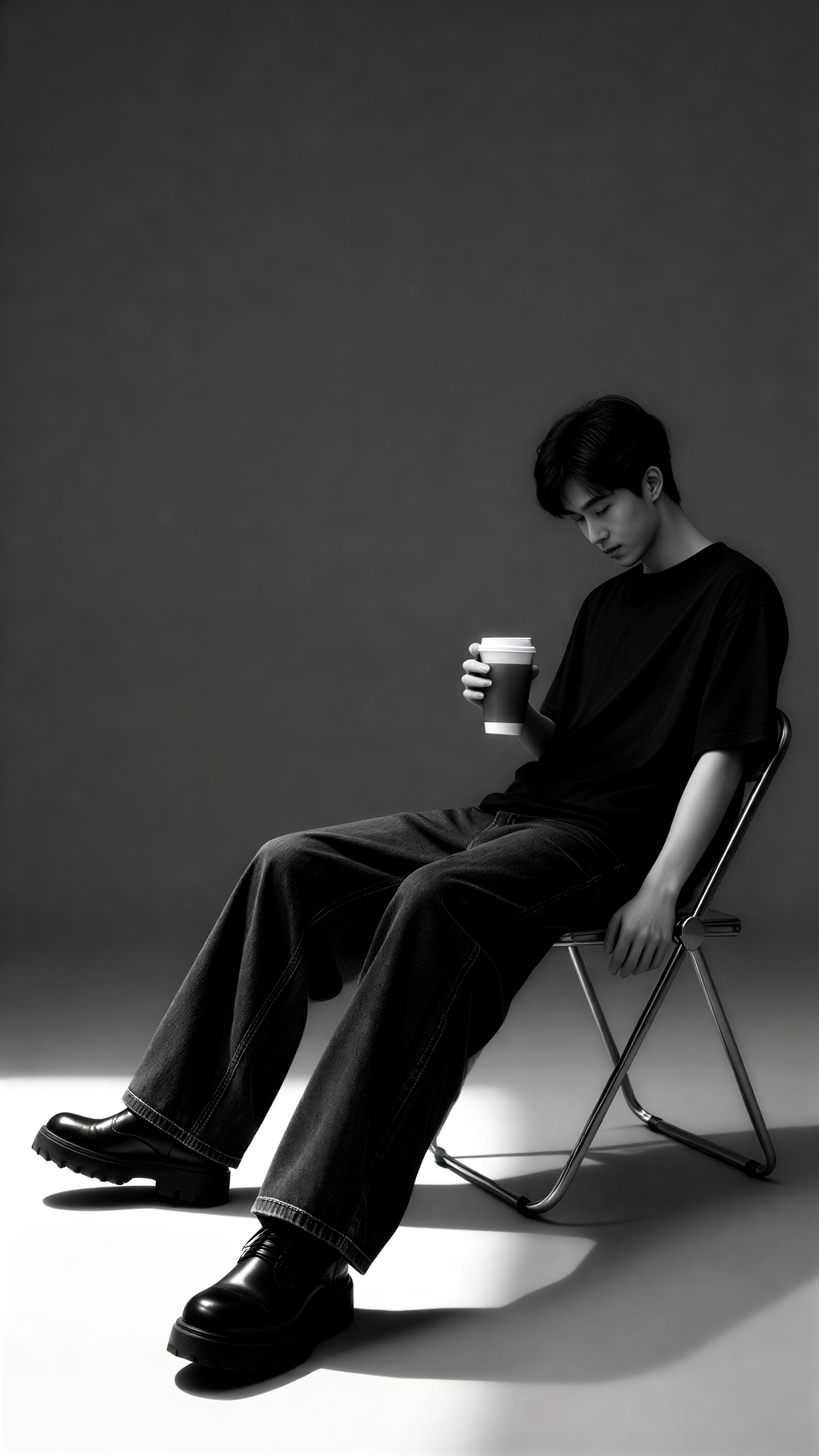 Black and white seated portrait 4 image