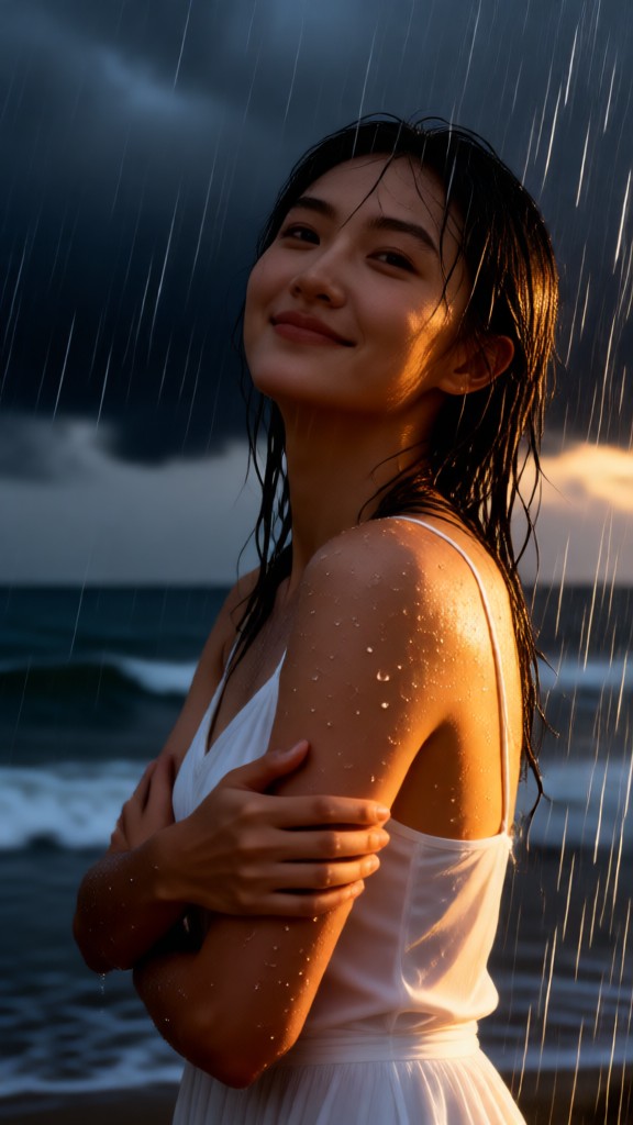 Raining by the seaside image