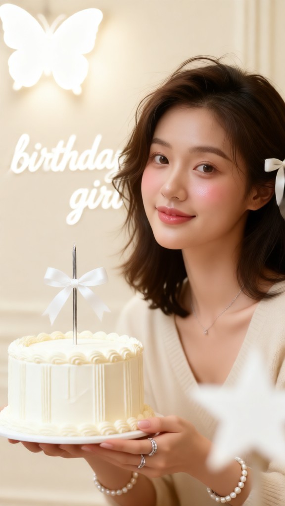 cream style birthday portrait image