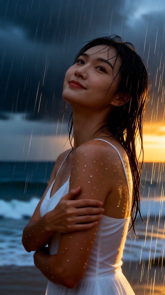 Raining by the seaside image