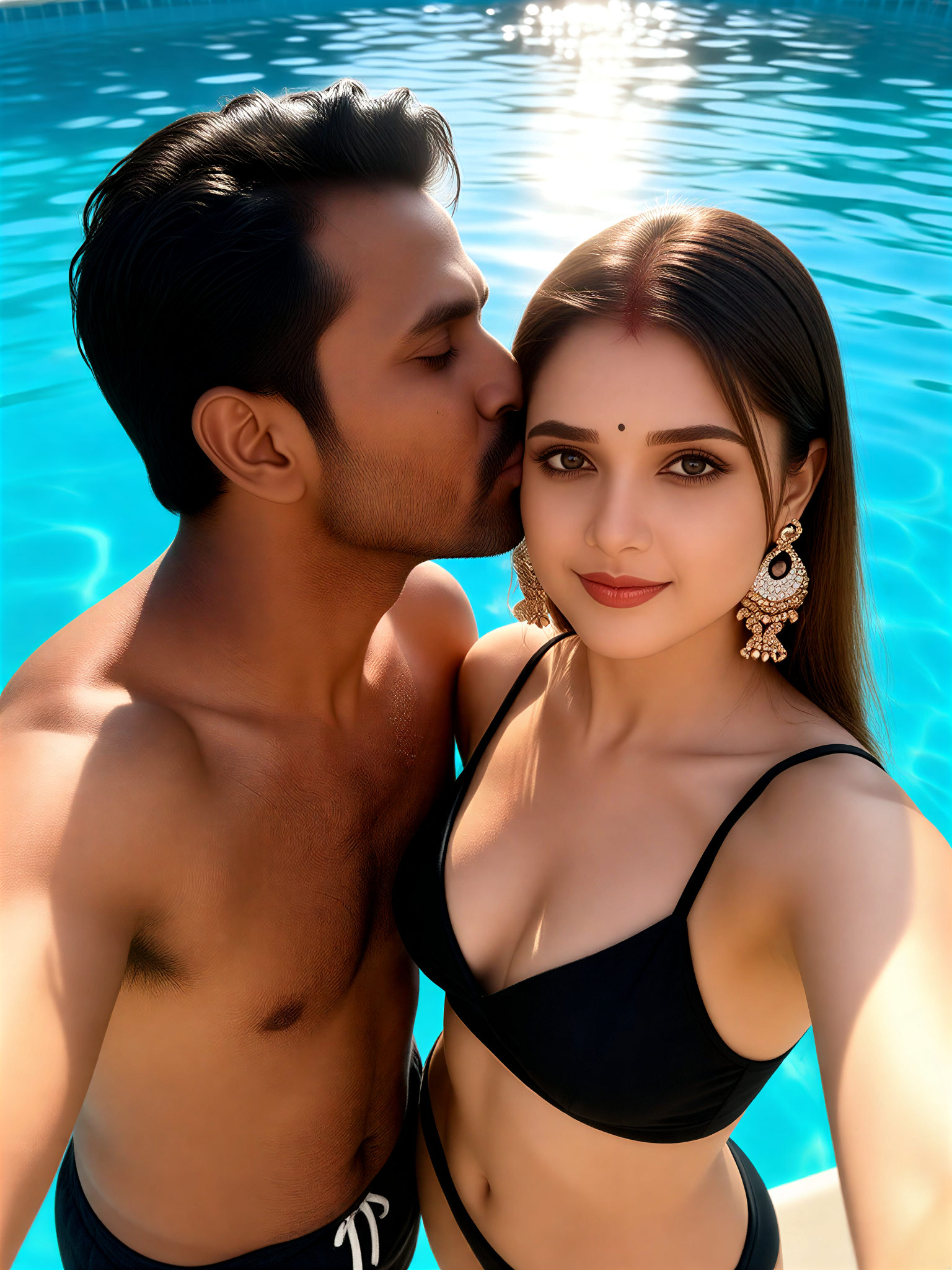 Poolside Shoulder Kiss image