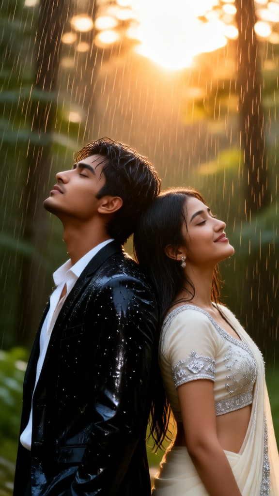 back to back in the rain image