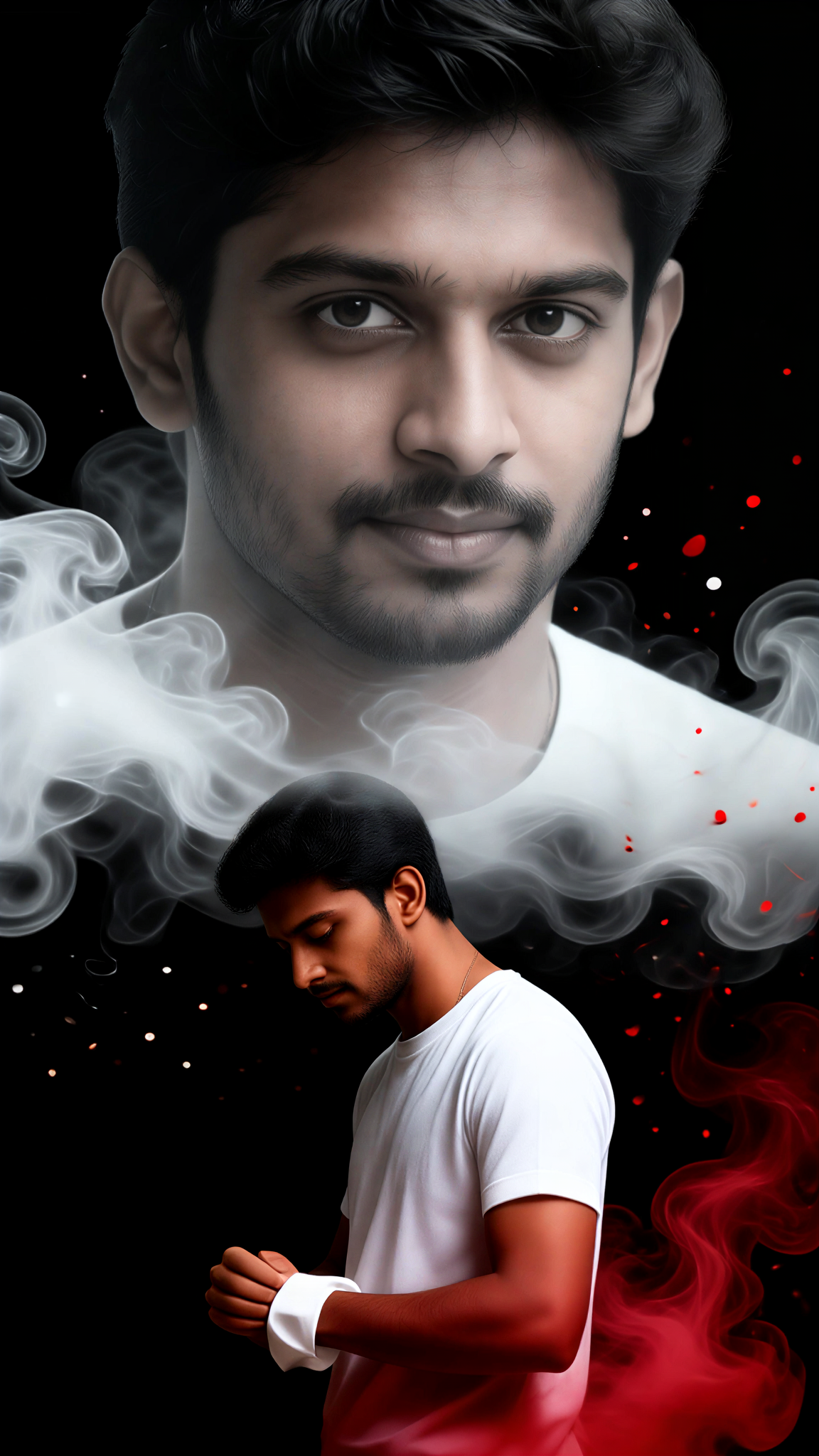 Multicolor Smoke Double Exposure Portrait image