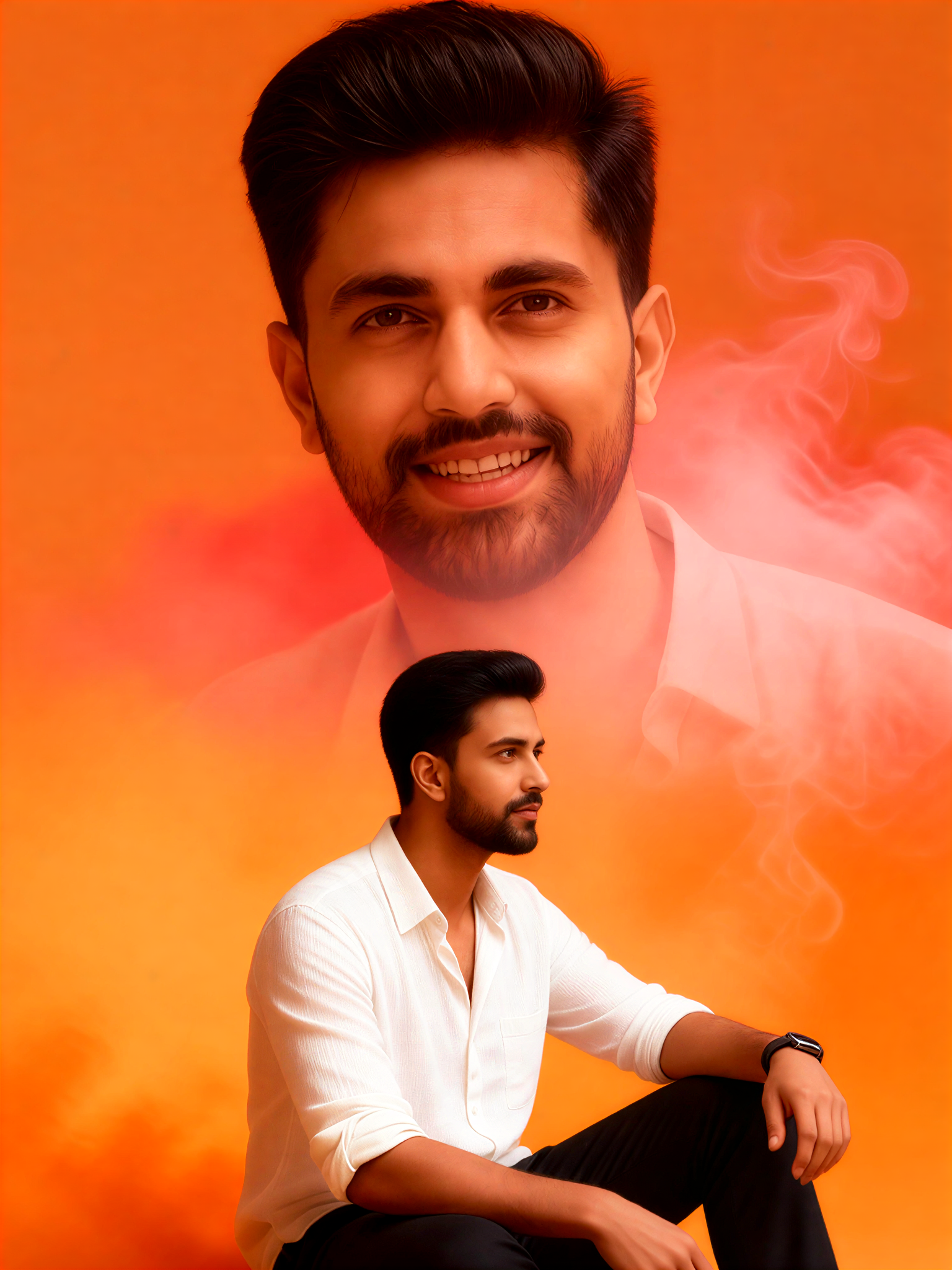 a1.art-generated Neon Smoke Portrait image
