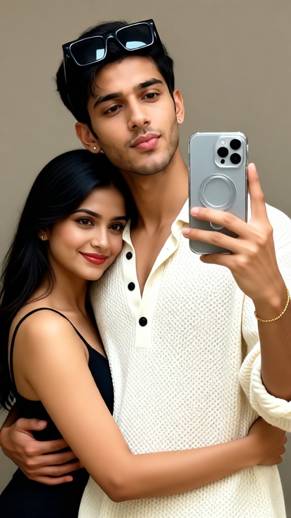 Lovely Couple Mirror Selfie image