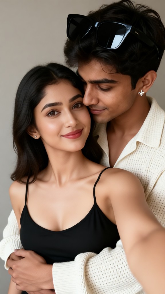 Lovely Couple Mirror Selfie-02 image