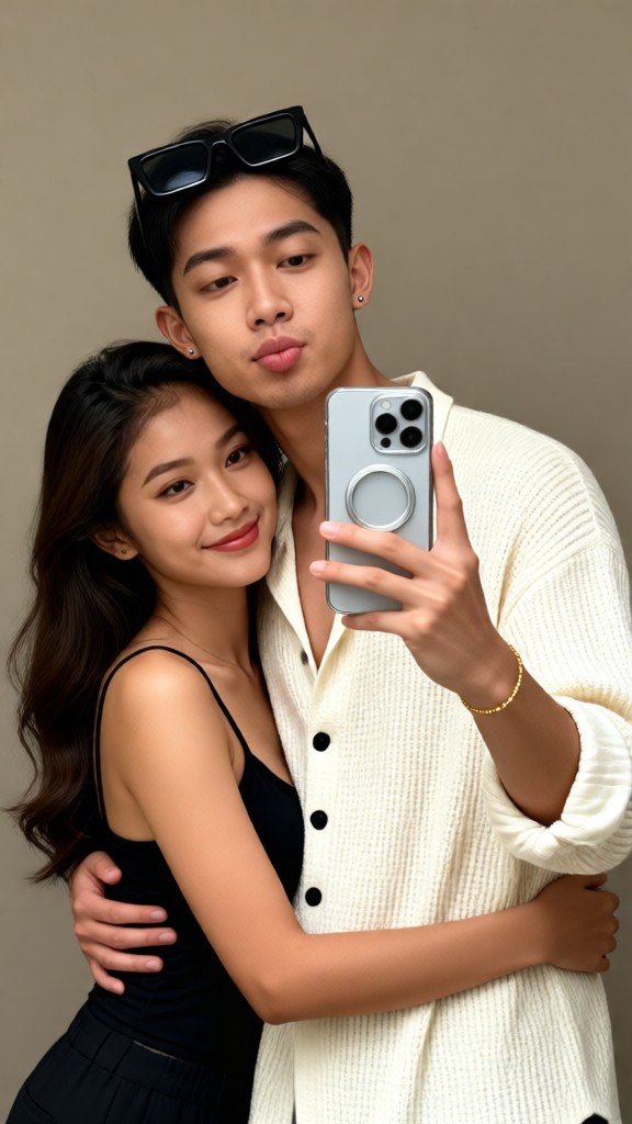 Lovely Couple Mirror Selfie-I image
