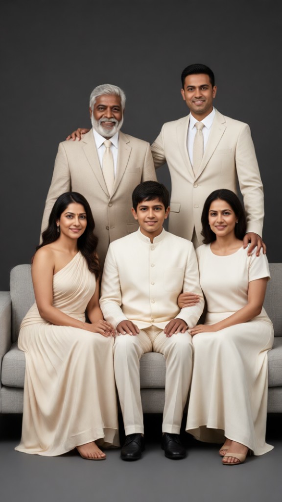 A photo of a family of five image