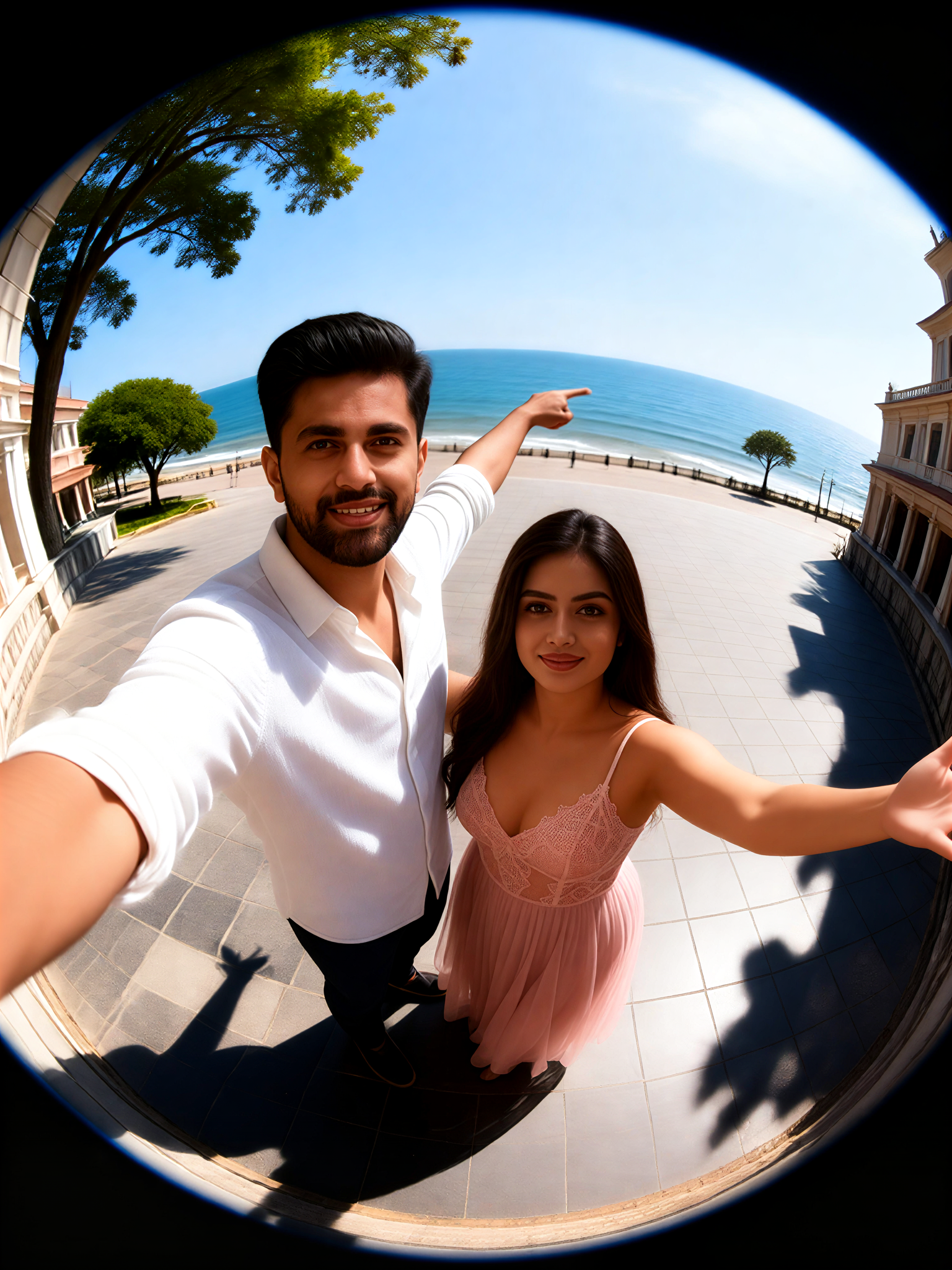 Ultra-Wide Angle Couple Portrait Session image