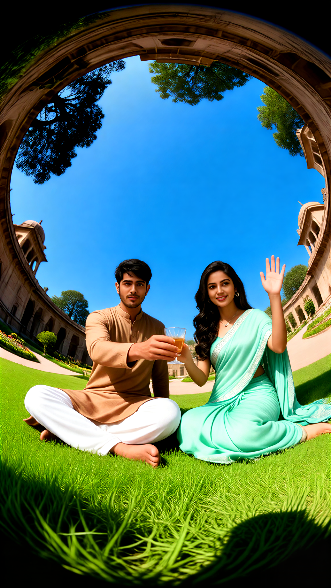 Ultra-Wide Angle Couple Portrait Session image