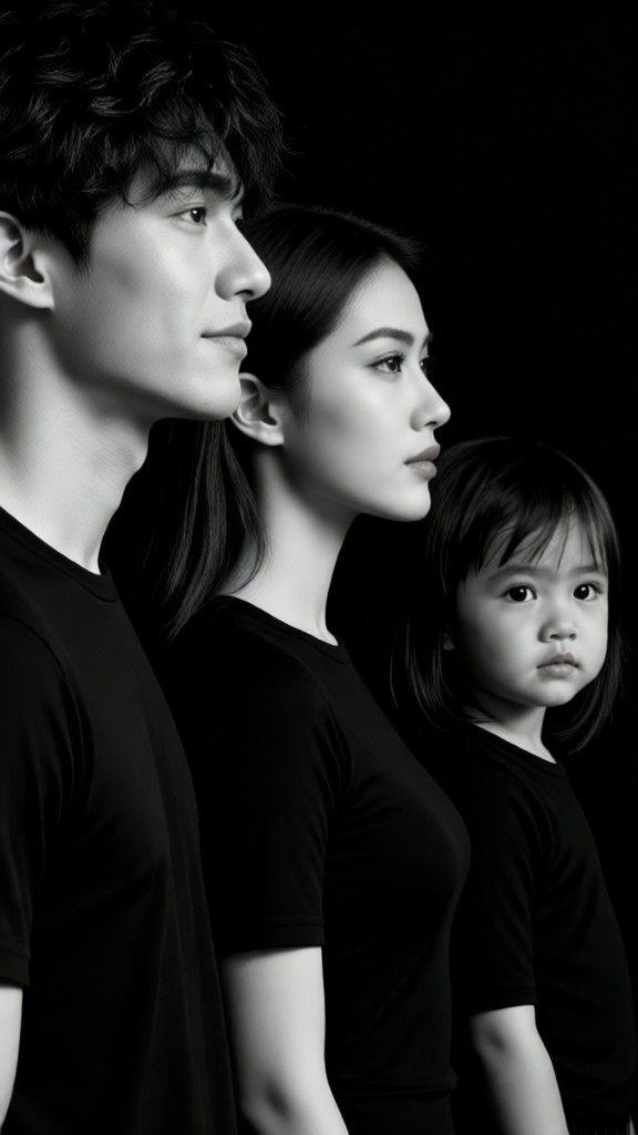 Side Profile Family of Three Portrait image