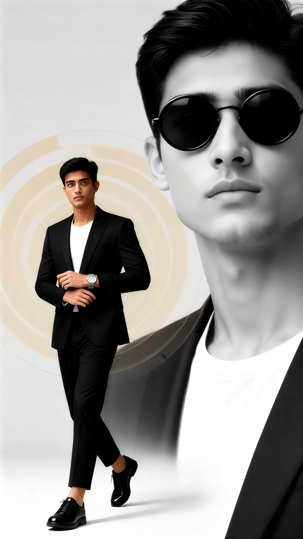 Double-exposure professional attire image