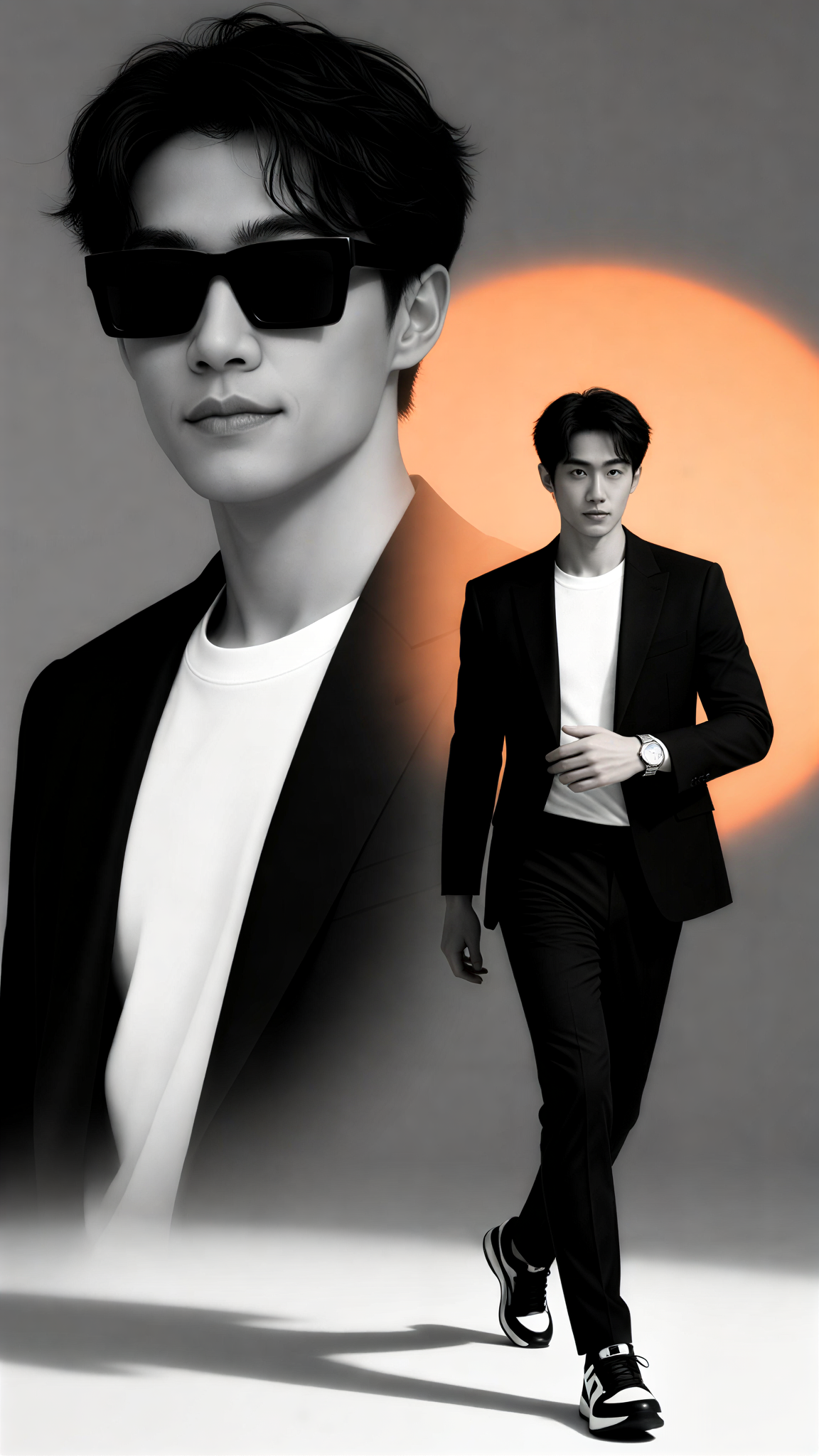 Double-exposure professional attire image