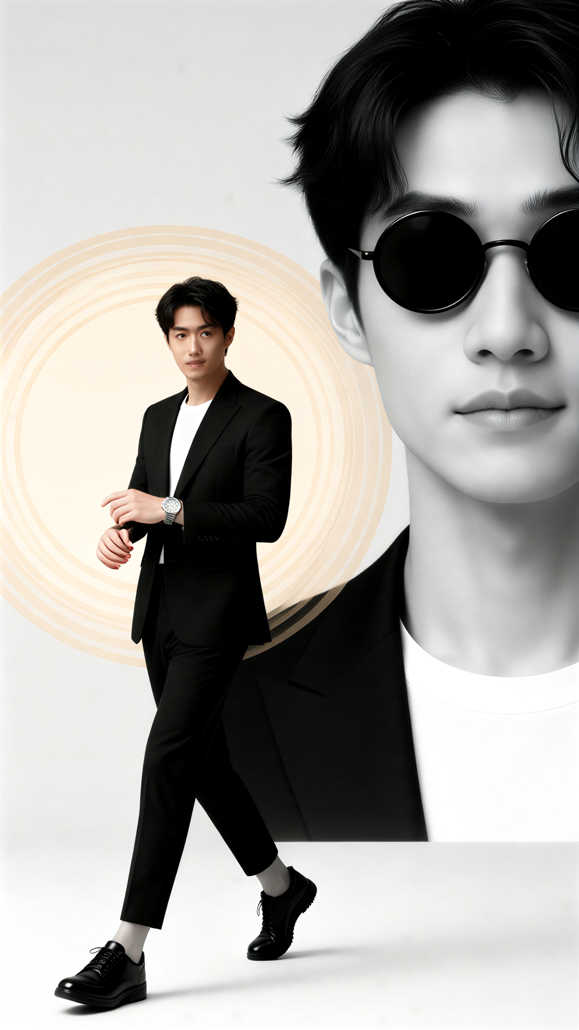 Double-exposure professional attire image