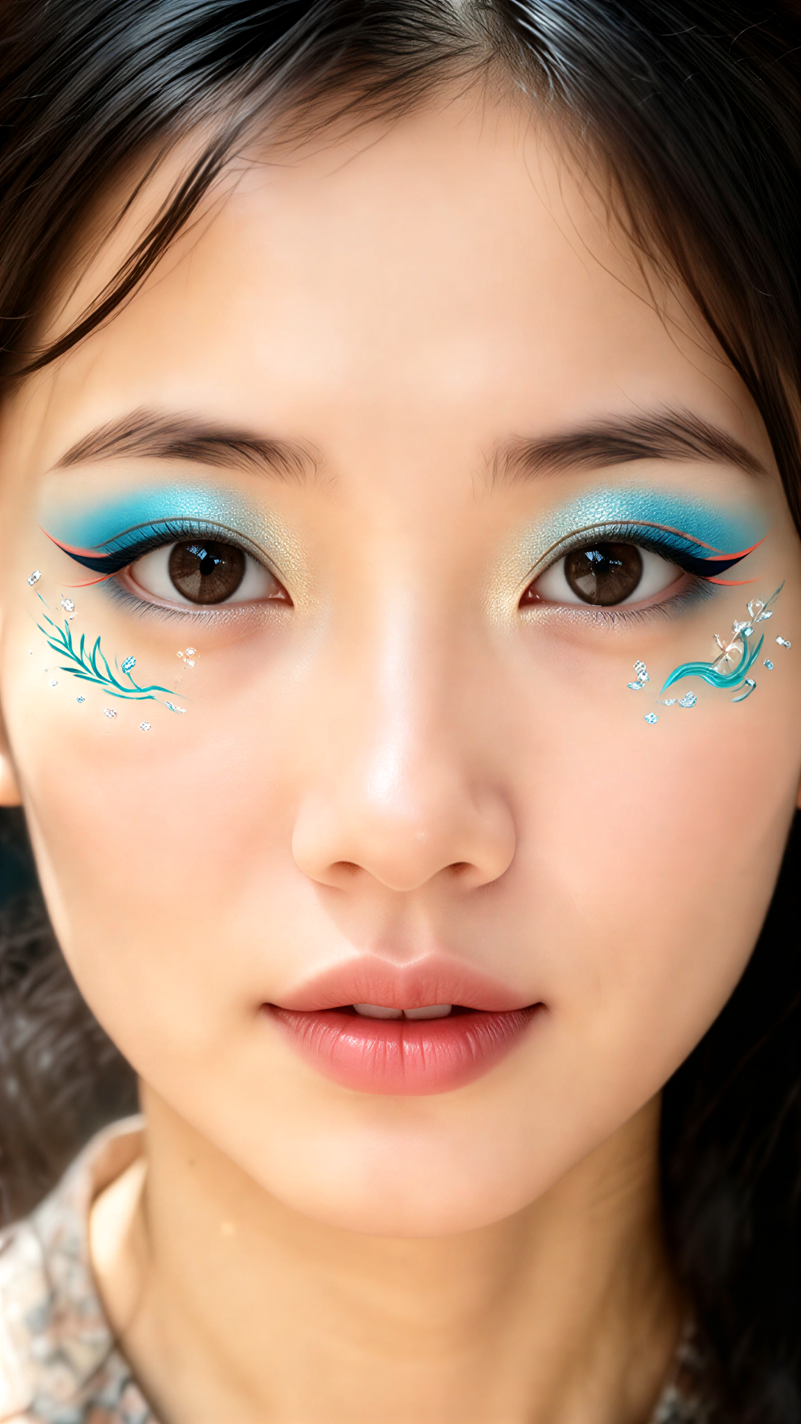 Ocean-inspired facial makeup image