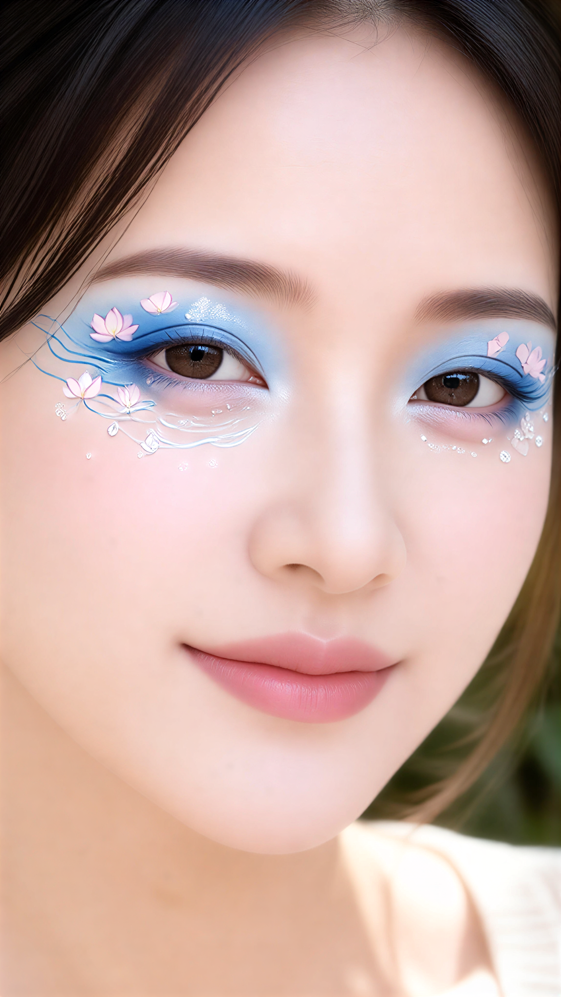 Ocean-inspired facial makeup image
