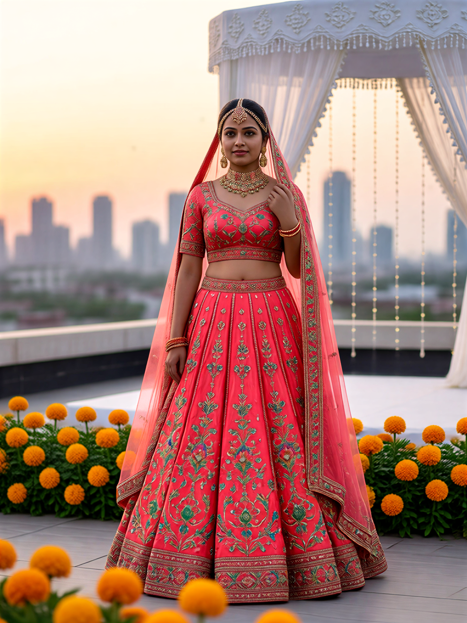 Coral Floral Bride image